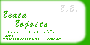 beata bojsits business card